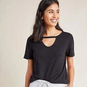 NWT Anthropologie t.la Garrison Cut Out Tee Black M